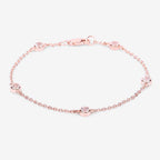 0.45 Carat Genuine Morganite .925 Sterling Silver Bracelet