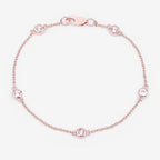 0.45 Carat Genuine Morganite .925 Sterling Silver Bracelet