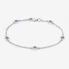 0.50 Carat Genuine Tanzanite .925 Sterling Silver Bracelet
