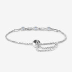 0.74 Carat Genuine Aquamarine and White Sapphire .925 Sterling Silver Bracelet