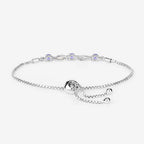 0.77 Carat Genuine Tanzanite and White Sapphire .925 Sterling Silver Bracelet