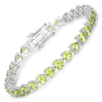 13.64 Carat Genuine Peridot .925 Sterling Silver Bracelet
