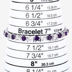 6.59 Carat Genuine Amethyst and White Diamond .925 Sterling Silver Bracelet