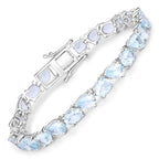 16.20 Carat Genuine Aquamarine .925 Sterling Silver Bracelet