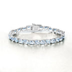 16.20 Carat Genuine Aquamarine .925 Sterling Silver Bracelet