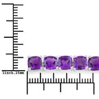 6.05 Carat Genuine Amethyst .925 Sterling Silver Bracelet