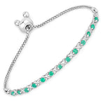 0.72 Carat Genuine Emerald .925 Sterling Silver Bracelet
