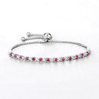 0.88 Carat Genuine Ruby .925 Sterling Silver Bracelet
