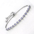 0.91 Carat Genuine Tanzanite .925 Sterling Silver Bracelet