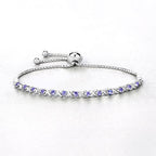 0.91 Carat Genuine Tanzanite .925 Sterling Silver Bracelet