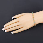 1.29 Carat Genuine Emerald and White Diamond .925 Sterling Silver Bracelet