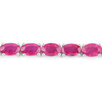 9.18 Carat Genuine Ruby 10K White Gold Bracelet