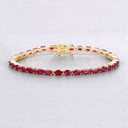 9.18 Carat Genuine Ruby 10K Yellow Gold Bracelet
