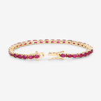 9.18 Carat Genuine Ruby 10K Yellow Gold Bracelet