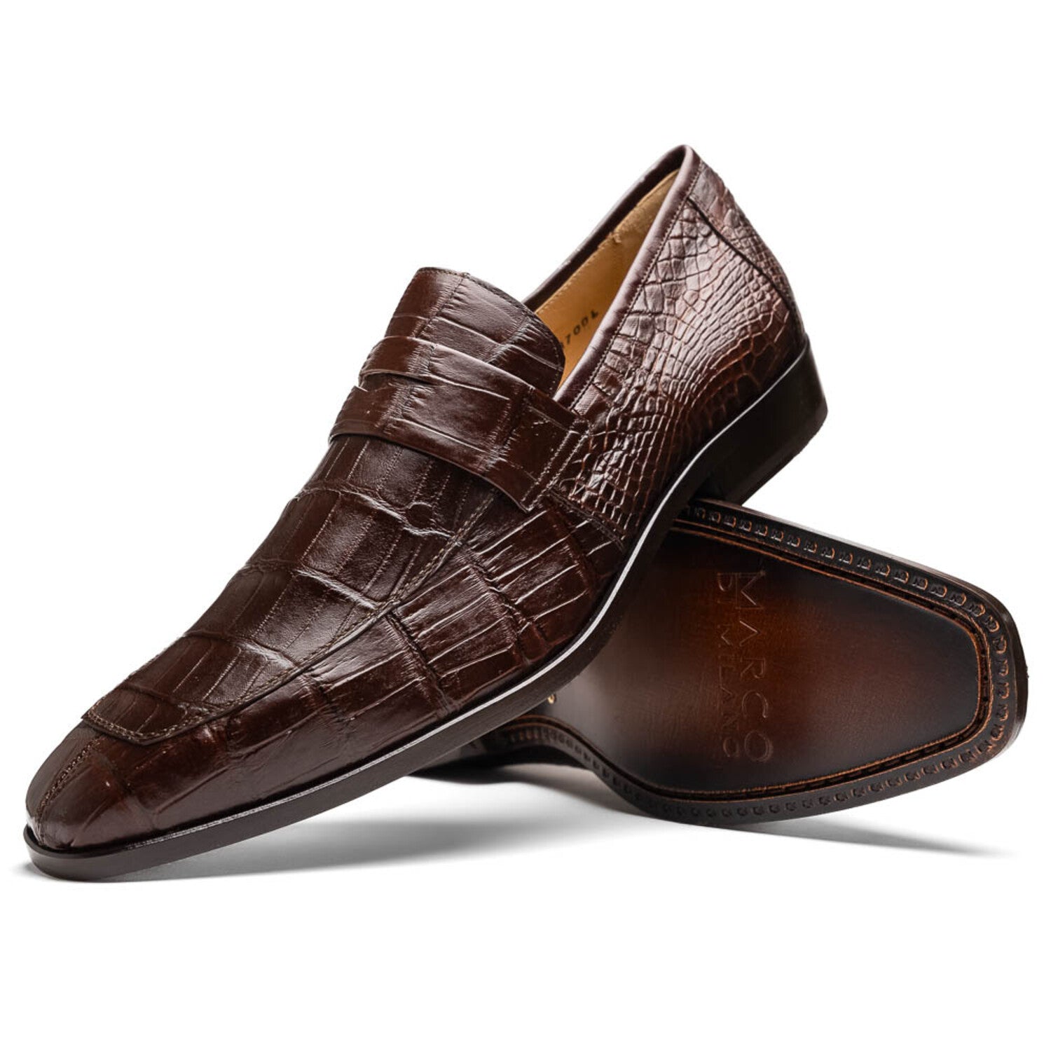 Matteo // Alligator Skin Leather Loafer // Brown