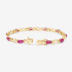 5.00 Carat Genuine Ruby 10K Yellow Gold Bracelet