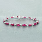 8.00 Carat Genuine Ruby 10K White Gold Bracelet