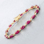 8.00 Carat Genuine Ruby 10K Yellow Gold Bracelet