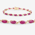 8.00 Carat Genuine Ruby 10K Yellow Gold Bracelet