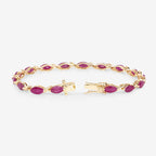 8.00 Carat Genuine Ruby 10K Yellow Gold Bracelet