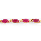 8.00 Carat Genuine Ruby 10K Yellow Gold Bracelet