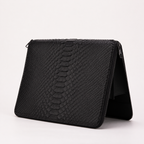 The Varese Black Hand-Painted Python Leather 14” Laptop Portfolio