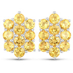 6.60 Carat Genuine Citrine .925 Sterling Silver 3 Piece Jewelry Set (Ring, Earrings, and Pendant w/ Chain)