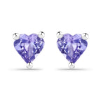 0.90 Carat Genuine Tanzanite .925 Sterling Silver Earrings