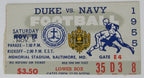 1955 Duke vs. Navy College Football Game Ticket Stub at Memorial Stadium