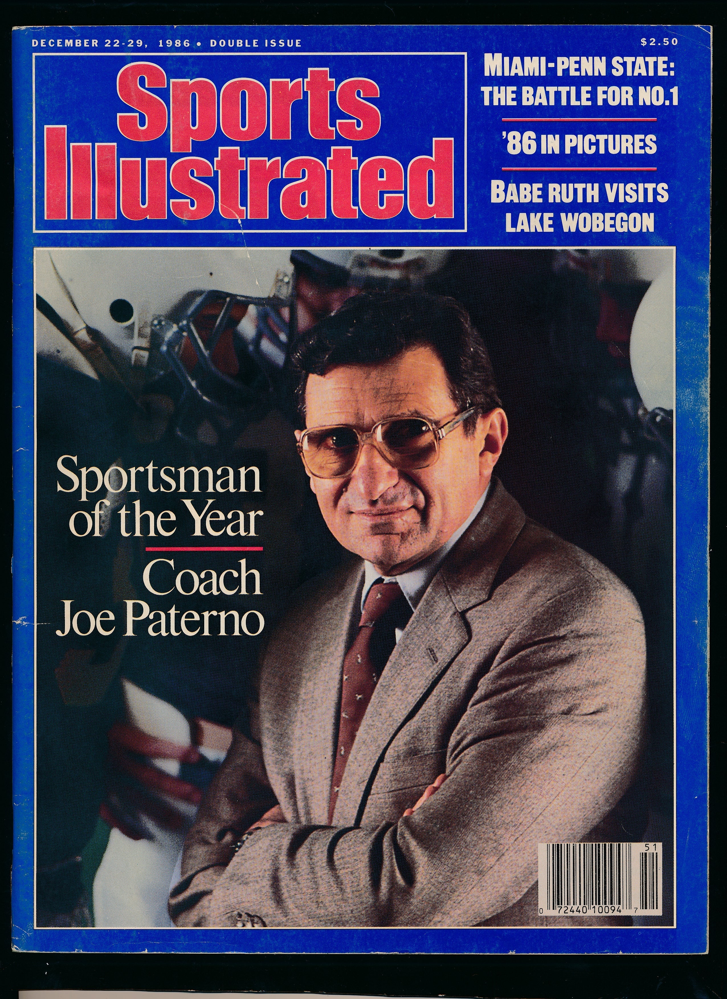 December 22, 1986 Sports Illustrated Magazine Joe Paterno Penn State on Cover