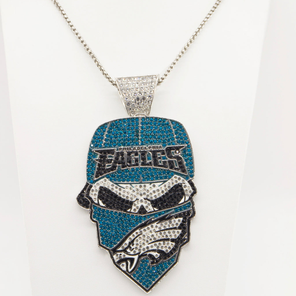 Newest Sports Team Logo Bandit Skull  Pendant Necklace – Iced Out Hip Hop Jewelry for True Fans