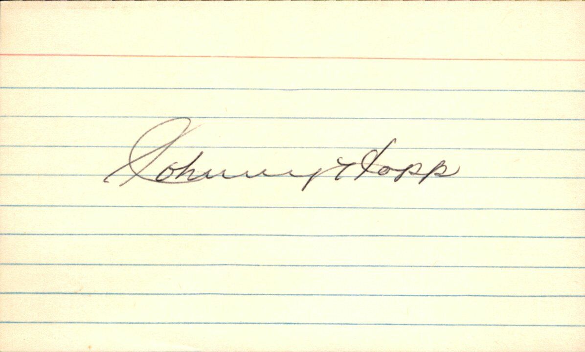 Johnny Hopp Pittsburgh Pirates d.2003 Signed/Autographed 3x5 Index Card 162568