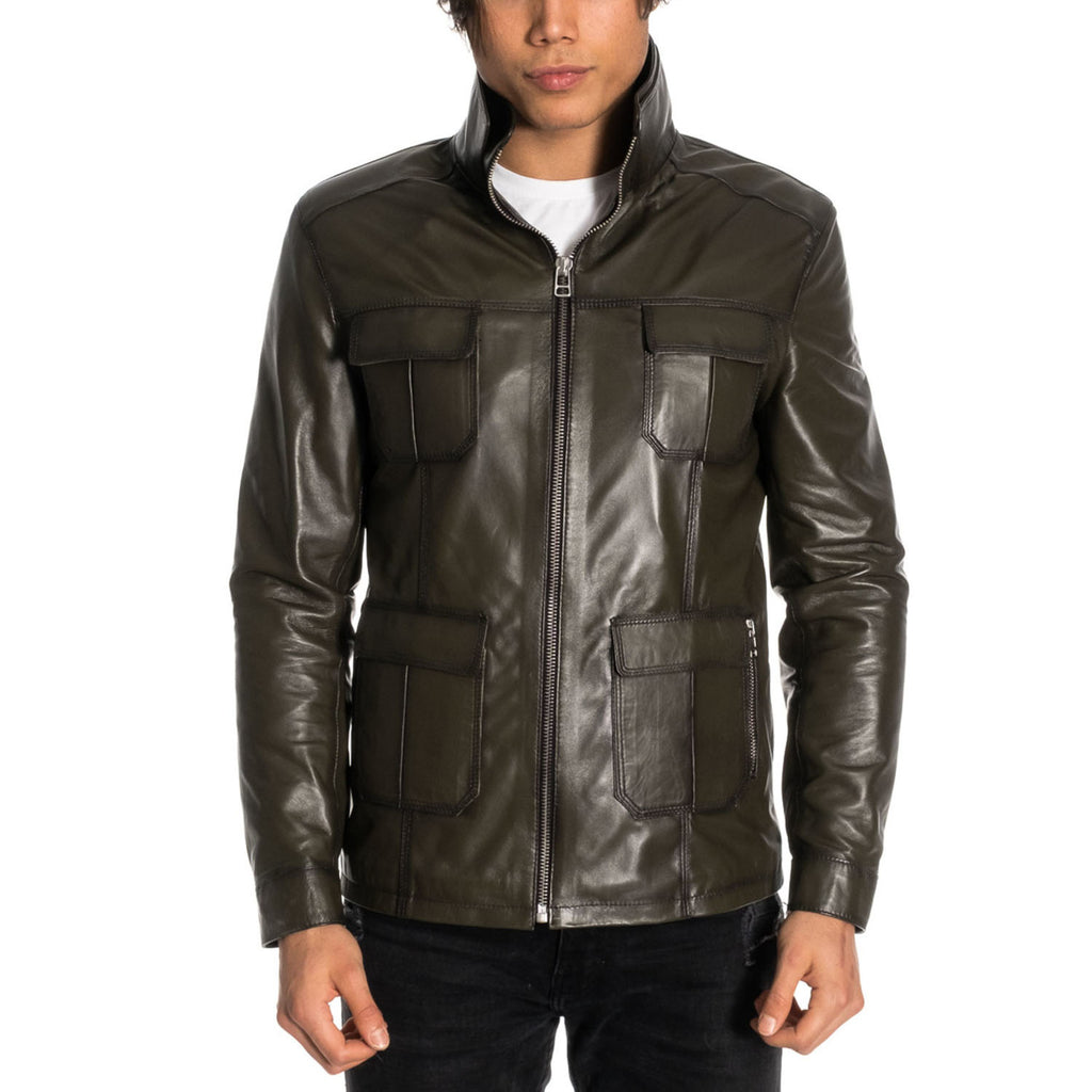 Jaspur Leather Jacket // Khaki