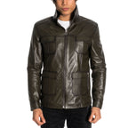 Jaspur Leather Jacket // Khaki