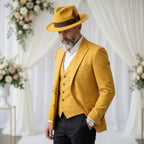 Mustard Crushable Wool Felt Fedora Hat for Men – 100% Australian Wool