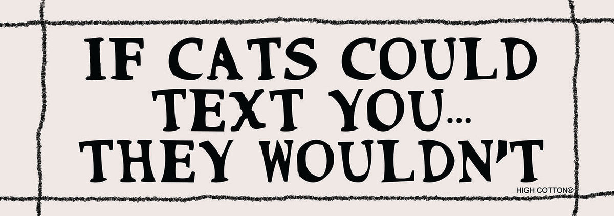 😺"IF CATS COULD TEXT YOU...THEY WOULDN'T" 💬 Funny Bumper Car Magnet - USA Made