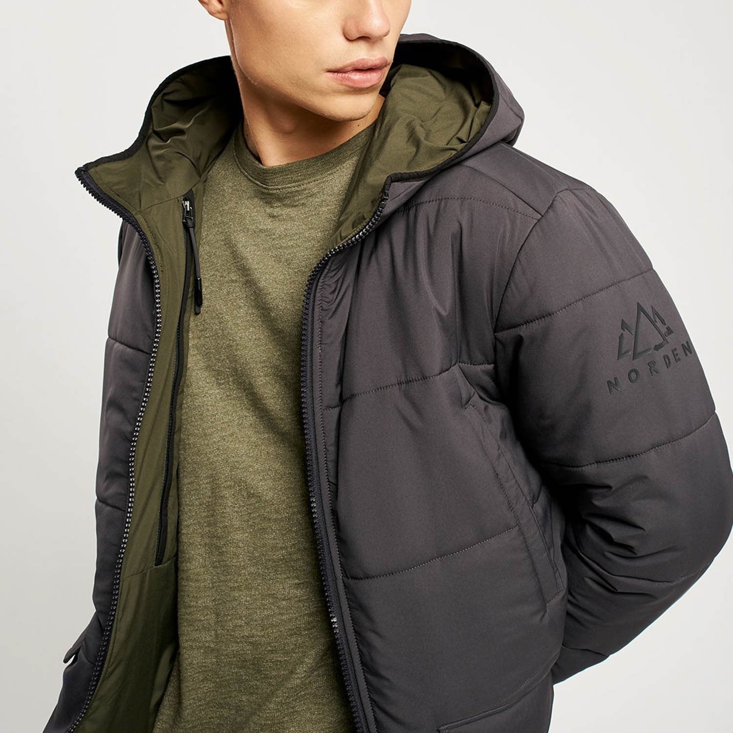 Jensen Reversible Jacket // Charcoal + Khaki