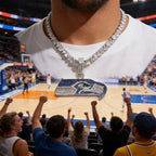 Seattle Seahawks Logo Pendant Necklace – with Heart Tennis Chain for Fans