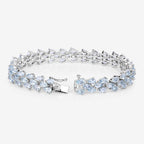 14.11 Carat Genuine Aquamarine .925 Sterling Silver Bracelet