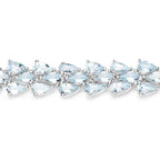 14.11 Carat Genuine Aquamarine .925 Sterling Silver Bracelet