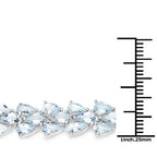 14.11 Carat Genuine Aquamarine .925 Sterling Silver Bracelet