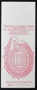 1982 East vs. West Shrine Game Ticket Stub Stanford Stadium 1/9/82