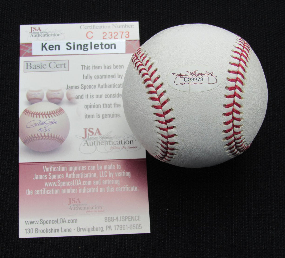 Ken Singleton Signed/Auto Yankees 100th OML Baseball JSA  186857