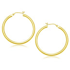 14k Yellow Gold Polished Hoop Earrings (40 mm)