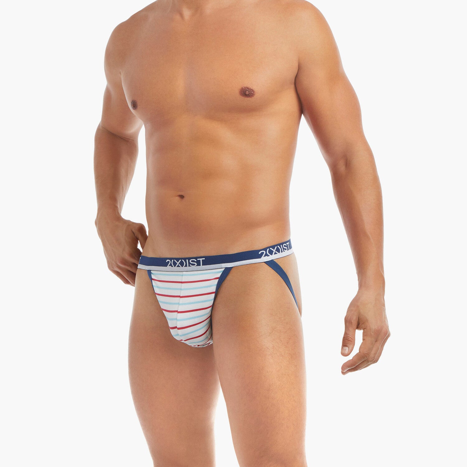 Stretch Jock Strap 4-Pack // Blue Topaz + Star Print + Rasberry Wine + Americana Pop