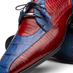 Moncalieri // Alligator + Cobra Skin Leather Oxfords // Navy + Red