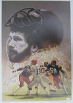 Jack Ham Signed Pittsburgh Steelers Sports Art Print  HOF 1988 JSA 129727