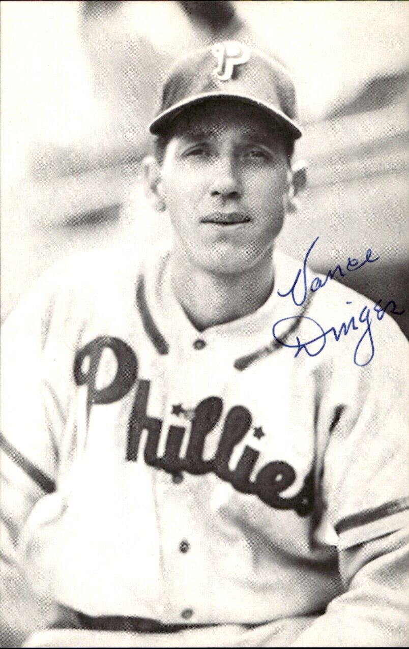 Vance Dinges Phillies d. 1990 Signed/Autographed 3x5  Photo 178189