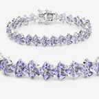 12.04 Carat Genuine Tanzanite .925 Sterling Silver Bracelet