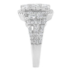 14K White Gold 2 1/4 Cttw Diamond Cocktail Cluster Ring (G-H Color, SI2-I1 Clarity) - Size 7